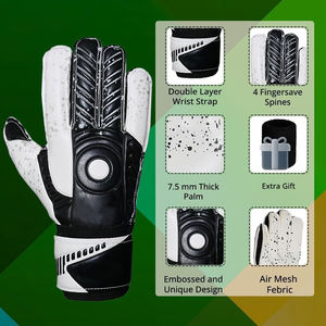 Gants de gardien de but de football en latex avec fermeture à lacets pour une utilisation en extérieur, protection complète des doigts, sangle de poignet réglable, entraînement OEM - Product Image 2
