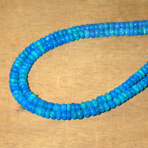 Cuentas Sueltas de Ópalo de Fuego Azul Natural, Redondas, de 3-5 mm, para la Elaboración de Joyas - Product Image 3