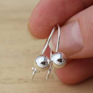 ต่างหูหยดน้ำทรงกลมขนาด7มม. สีเงินสเตอร์ลิงสำหรับผู้หญิงชุดปาร์ตี้แบบมินิมอลของขวัญสำหรับงานฝีมือที่ระลึกของเธอใน925 - Product Image 2