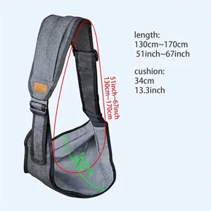 Imbracatura del marsupio del bambino del cotone con la maglia traspirante, supporto ergonomico dell'anca del bambino di una spalla per i neonati ai bambini 0-3 anni - Product Image 4