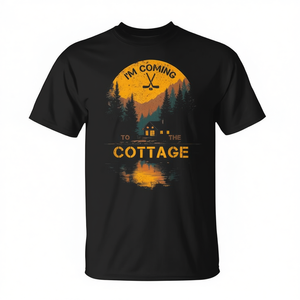 T-shirt Grafica Astratta Unica 'I'm Coming to the Cottage' - Abbigliamento Promozionale Elegante - Product Image 2