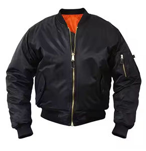 แจ็คเก็ตบอมเบอร์ผ้าซาตินสไตล์นักบิน ปักโลโก้ด้านหน้าตามสั่ง ขายส่ง สำหรับผู้ชาย ไซส์ใหญ่ เสื้อคลุมฤดูใบไม้ผลิ แจ็คเก็ตผู้ชาย - Product Image 6