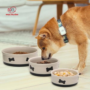 Bol pour chien élégant et écologique en plastique de forme arrondie multicolore et antidérapant pour chiens et chats - Product Image 3