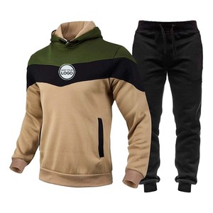 Ensemble survêtement en molleton pour homme avec sweat à capuche zippé et pantalon de jogging - Product Image 1