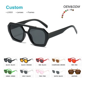 Lunettes de soleil tendance à double pont, protection UV, monture légère en PC, style carré - Product Image 4