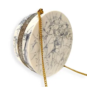 กระเป๋าคลัทช์เรซินลายนางฟ้าทะเลแบบเรียบง่ายลายหินอ่อนดูหรูหราสำหรับใส่ทำงานปาร์ตี้งานฝีมือเรซิ่น - Product Image 3