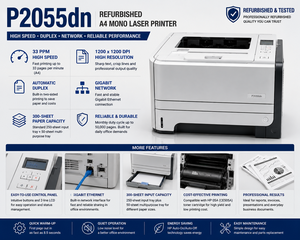 Imprimante laser monochrome A4 reconditionnée <span class=keywords><strong>P2055dn</strong></span> 33ppm recto-verso réseau pour bureau professionnel noir (fabrication chinoise) - Product Image 3