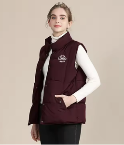 Chaqueta de burbuja sin mangas personalizada para mujer, chaleco acolchado con capucha a prueba de viento, diseño Reversible, ropa de invierno Hip Hop para exteriores lavada - Product Image 6