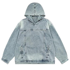 Sudadera con Capucha de Mezclilla para Hombre, 100% Algodón, Invierno, Moderna, Elegante, Duradera, con Estampado Digital, para Uso Casual y al Aire Libre - Product Image 1