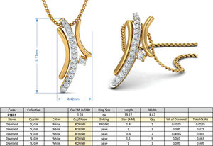 คุณภาพสูงดีไซน์เนอร์สีทอง18K ประดับเพทายอัญมณีสีขาวเครื่องประดับทองเหลืองรูปสันติภาพเชือกโซ่เครื่องประดับทันสมัยสำหรับ - Product Image 4