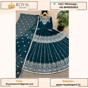 รูปลักษณ์งานรื่นเริงใหม่พร้อมชุดสูทปากีสถาน Georgette แบบเทียมของเราพร้อมงานลําดับ Dupatta - Product Image 5