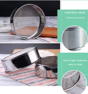Gran oferta, tamiz de harina de 7 diámetros, coladores de malla fina de acero inoxidable, tamiz de malla de harina, tamiz redondo para hornear pasteles, pan, herramienta de cocina - Product Image 3