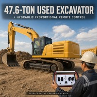Excavatrice hydraulique d'occasion C350 prête à être expédiée, peinture d'origine, avec télécommande sans fil pour travaux de terrassement