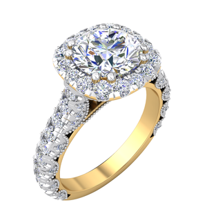 Bague classique élégante pour femme en or 18 carats 2.84Cts VS Clarity Lab Grown EF Color Diamond Jewelry pour mariage ou fiançailles - Product Image 1