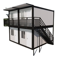 Bureau modulaire à deux étages en conteneur, maison préfabriquée ignifuge en conteneur pour chantier de construction, utilisation comme salle de bain, livraison rapide