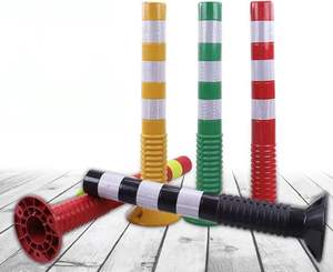 75cm 黒黄赤緑 高視認性 ソフトフレキシブル 耐久性 ポストロードボラード PU交通標識ポスト - Product Image 2