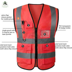 เสื้อกั๊กนิรภัยคุณภาพพรีเมียม ดีไซน์ล่าสุดจากผู้ผลิตชั้นนำ มาตรฐาน ANSI Class 1 กันน้ำ พร้อมไฟ LED  ผลิตจากผ้าฝ้าย/โพลีเอสเตอร์ สวมใส่สบาย - Product Image 3