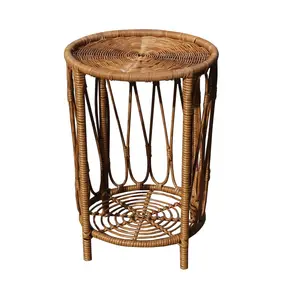 Modern Round-Shaped Rattan Table for Wholesale for Living Room Bedroom Dining Outdoor and Hotel Furniture