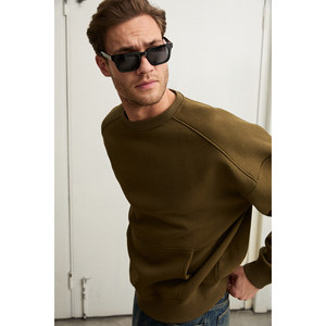 Sweat-shirt à col rond pour homme GRIMELANGE COYOTES avec poche kangourou en coton biologique coupe classique - Product Image 3