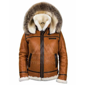 Breathable Winter Warm <b>Men</b> Leather <b>Fur</b> <b>Jacket</b> Casual Wear <b>Men</b> Leather <b>Fur</b> <b>Jacket</b> In Reasonable Price - Product Image 3