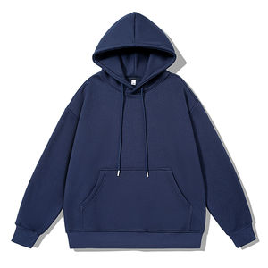 Nueva Sudadera con capucha deportiva de primavera y otoño para hombre, cómoda, holgada, tejida, tela de retazos, cuello con capucha de Color sólido - Product Image 1