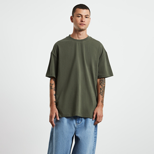 เสื้อยืดผ้าฝ้าย100% สำหรับผู้ชายเสื้อยืดคอกลมโอเวอร์ไซส์ไหล่ตกเสื้อยืดเปล่าสำหรับผู้ชายดีไซน์โลโก้ตามสั่ง - Product Image 1