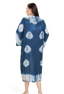 Nouvelle arrivée, robe longue d'été pour femmes, col en V, manches longues, 100% coton, robe kaftan formelle vintage - Product Image 3
