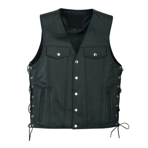 Gilet en cuir synthétique réversible décontracté et respirant pour homme, grande taille, style club, moto, motard, conception personnalisée OEM, hiver - Product Image 4