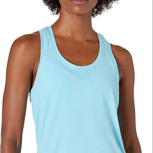 Débardeur 100% coton teint en tissu Muscle Fit pour femmes, haut d'entraînement sans manches avec logo personnalisé pour vêtements de sport - Product Image 1