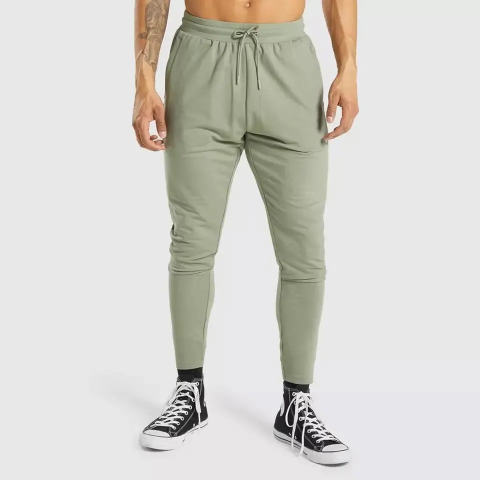 En trend erkek Joggers fermuar cepli pantolon spor spor dipleri sıska Sweatpants spor atletik Jogger eşofman altları
