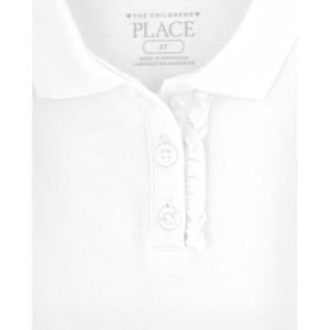 Lot de 2 polos d'uniformes scolaires blancs pour petites filles en piqué doux et extensible avec volants pour l'église ou le primaire Autre usage pour les étudiants - Product Image 3