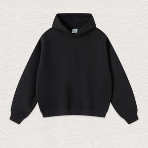 Sweat-shirts à capuche pour hommes en polyester/coton, coupe classique, impression de logo personnalisée, polaire épaisse et lourde, motif uni, à capuche, hiver - Product Image 3