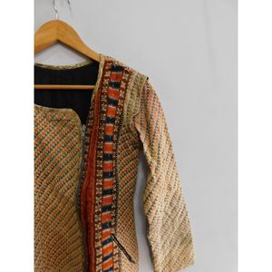 High Quality Winter Breathable Quilted Short Vintage Cotton <b>Kantha</b> <b>Jacket</b> Indian Women Hand-Block Floral Printed Casual Pocket - Product Image 4