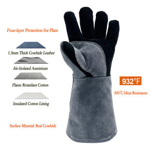 Guantes de cuero para hombre resistentes al calor y al desgaste de Pakistán, guantes de soldadura y protección diaria para exteriores - Product Image 2