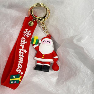 Tùy Chỉnh Phim Hoạt Hình 3D Anime Phong Cách Giáng Sinh Keychain Dễ Thương Santa Snowman Cây Hươu Mặt Dây Quyến Rũ Tinh Chất Liệu Cho Cô Gái Túi Quà Tặng - Product Image 4