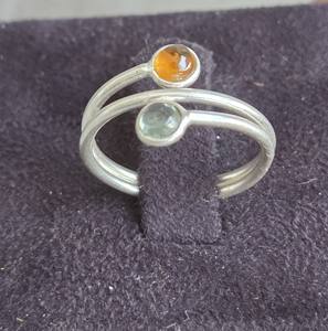 Hecho a mano 925 banda de plata ajustable boda étnica anillo de piedras preciosas de moda perfecto aniversario regalo de compromiso ámbar para fiestas - Product Image 6