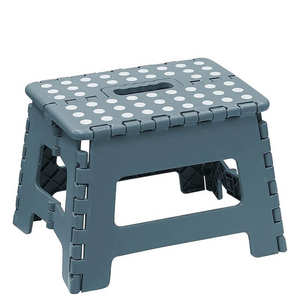 Tabouret pliable en plastique pour enfants 29x22x22 cm vert/gris/bleu clair peu encombrant maison bricolage chaise pliante - Product Image 1