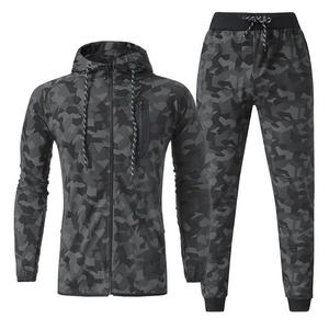 Conception OEM 69% coton 31% polyester conception personnalisée vêtements de sport pour hommes survêtements à capuche avec fermeture éclair complète joggers pantalons de survêtement ensemble de survêtements - Product Image 5