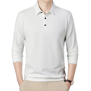Camisa informal de lino y algodón de manga larga de Color sólido para hombre, transpirable para Polo con cuello alto, 100% algodón, OEM disponible - Product Image 5