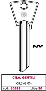 Chiave in Ottone Cil6 (g.Vad 0) Cila, Gentili - Product Image 1