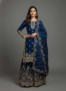 Vente en gros de salwar kameez en soie de designer ethnique indien pour femmes - Product Image 2