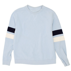 Sudadera de cuello redondo de algodón azul claro 100% para hombre, Top básico bordado para impresión Digital de invierno - Product Image 1