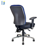 Chaises de bureau pivotantes en tissu de taille moyenne au design moderne, structure en bois, 3 leviers, mécanisme de réglage multifonctionnel, base en aluminium, acier