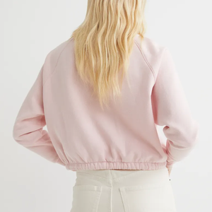 La más Popular sudadera de mujer de alta calidad Jersey cómodo con hombro caído Nueva llegada Diseño de impresión informal Logotipo frontal - Product Image 5