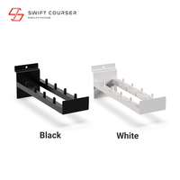 Support de présentation de raquettes de tennis de table en métal sur mesure, revêtement poudré, gain de place, capacité de 5 raquettes, noir/blanc, personnalisable