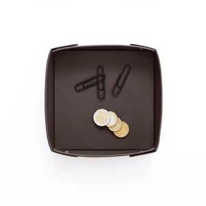 Bandeja de almacenamiento de joyas de cuero de doble nivel a medida de lujo con logotipo personalizado en relieve elegante organizador vajilla, herramientas y regalos - Product Image 1