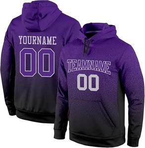 Sweatshirts à capuche unisexe avec fermeture éclair pour hommes Impression personnalisable Sublimation Streetwear Polyester surdimensionné Impression bouffante unie - Product Image 1