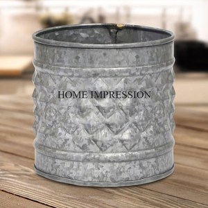 Jardinière de fleurs en forme de seau galvanisé avec poignée Couleur marron Jardinière et pots de fleurs décoratifs en métal de haute qualité pour balcon - Product Image 3