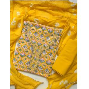 Salwar Kameez traditionnel de haute qualité non cousu, ensembles de costumes 3 pièces, imprimé, formel, fête, mariage, décontracté, intérieur, extérieur, robe - Product Image 5