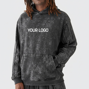 Sweat-shirt à capuche en molleton 100% coton, lavé à l'acide, sur mesure OEM/ODM, lourd, tendance, pour homme - Product Image 1